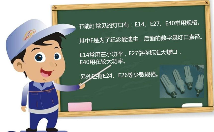 選購節(jié)能燈要注意燈口型號和尺寸 E14、E27、E40螺旋燈口